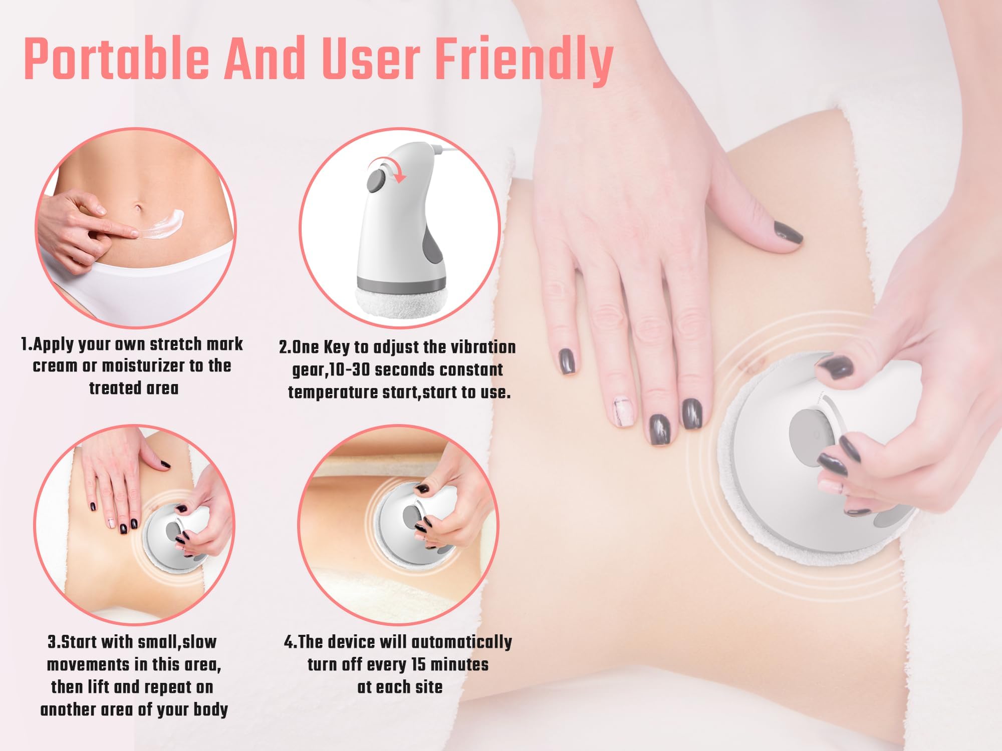 Cellulite Massager, Body Sculptor for Belly Fat with 6 Skin Friendly Washable Pads Handheld Body Sculpting Machine for Belly, Waist, Butt Arms, Legs - Full Body Sculpting Massager at Home