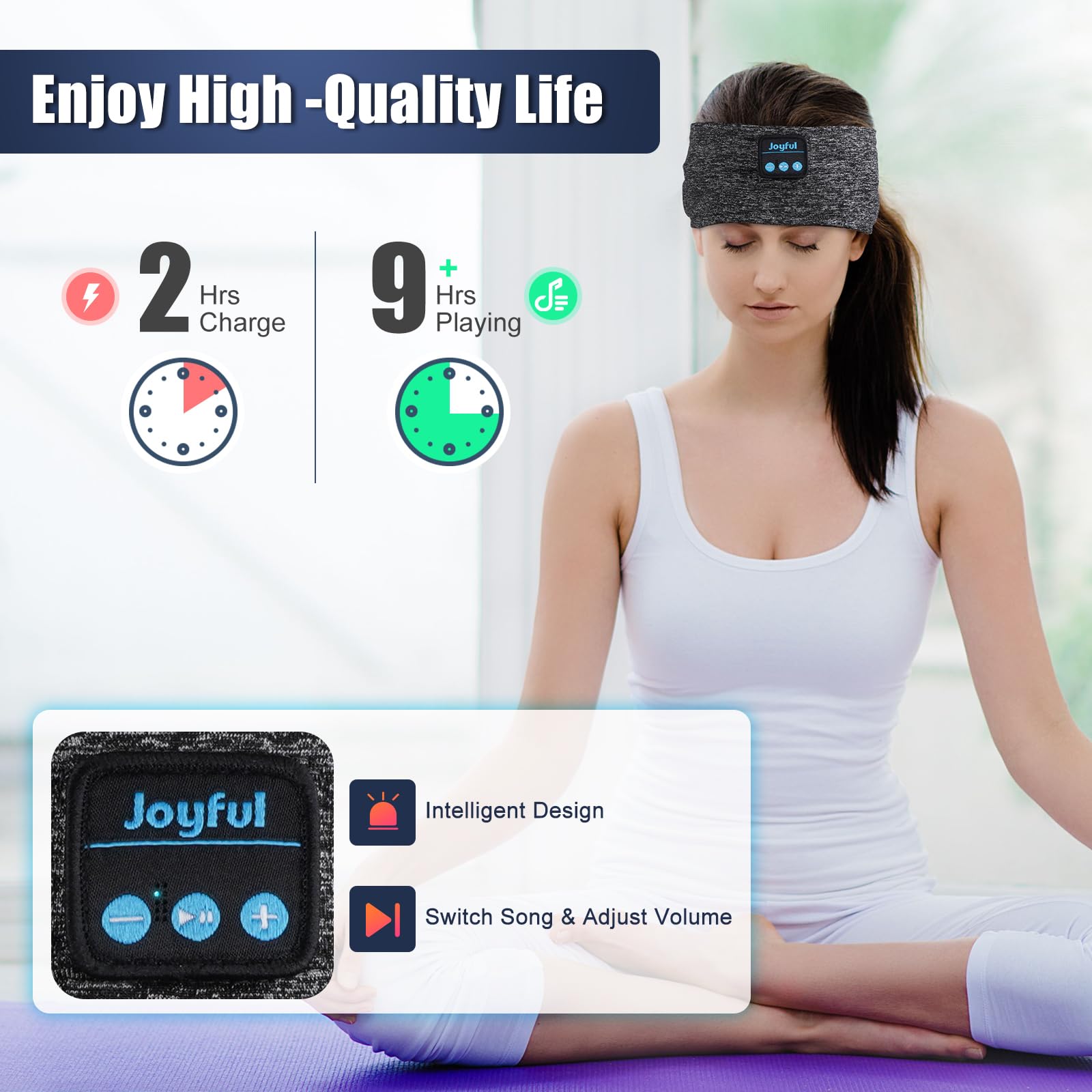 Sleep Headphones Bluetooth 5.3 Headband,Sports Wireless Sleeping Eye Mask