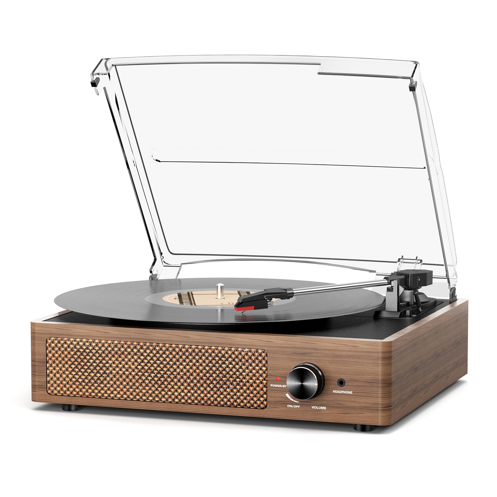 Turntable Record Player with Full Stereo good External Speakers 3-Speed Belt-Drive Wi