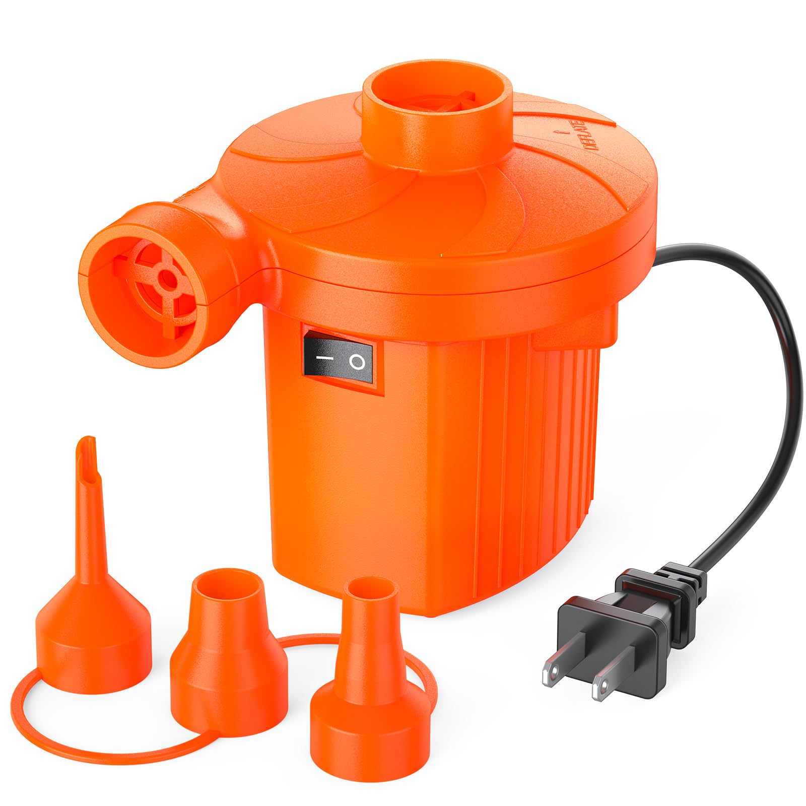 Electric Air Pump for Inflatables,Portable Quick-Fill Air Pump with 3 Nozzles,110-120V, Inflator & Deflator Pumps for Outdoor Camping, Air Mattress Beds,Boats,Inflatable Cushion,Couch,Pool Floats