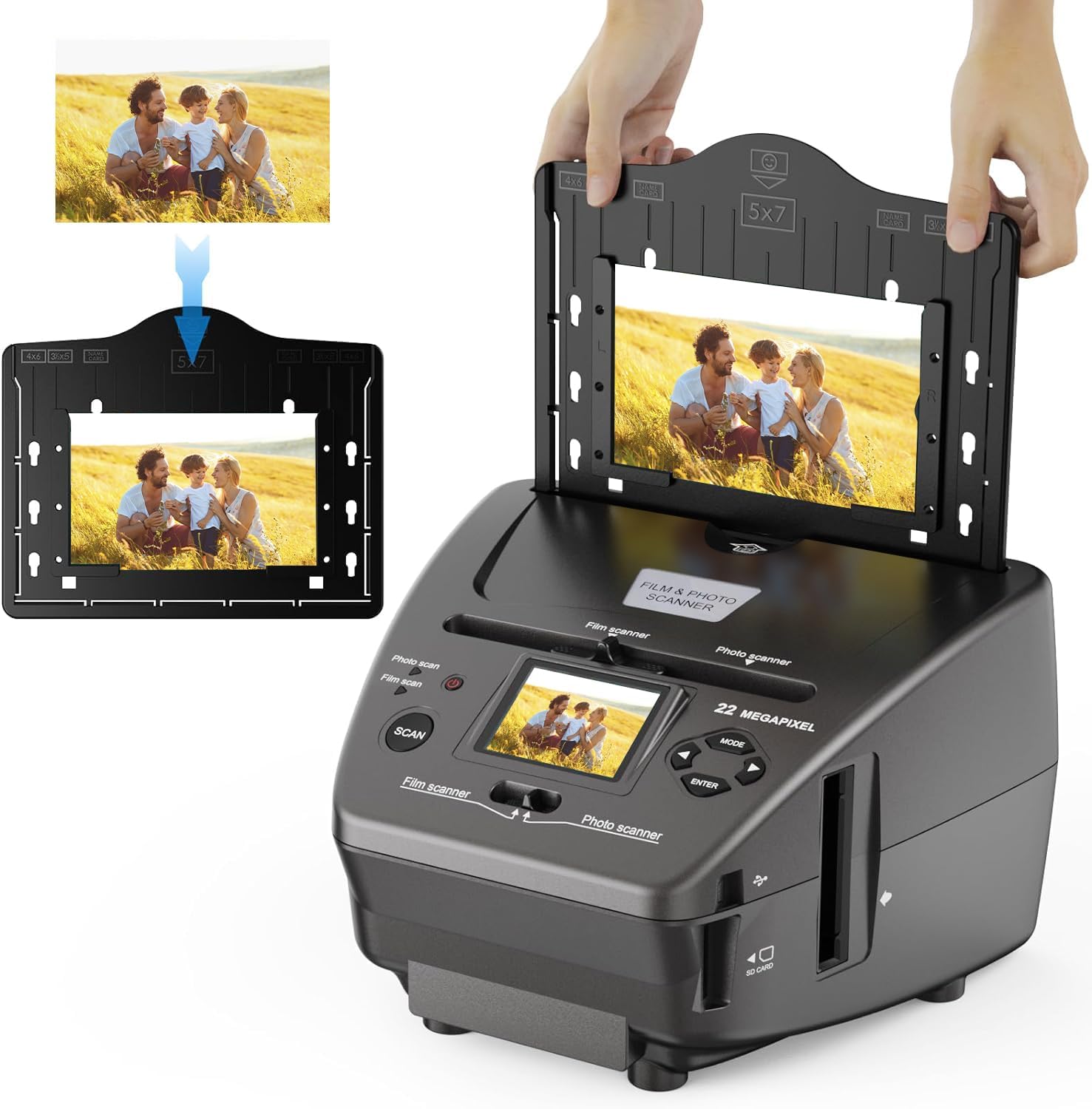 DIGITNOW! scanner FOR PHOTOS, SLIDES, NEGATIVES AND NAME CARDS 4 outlets in 1