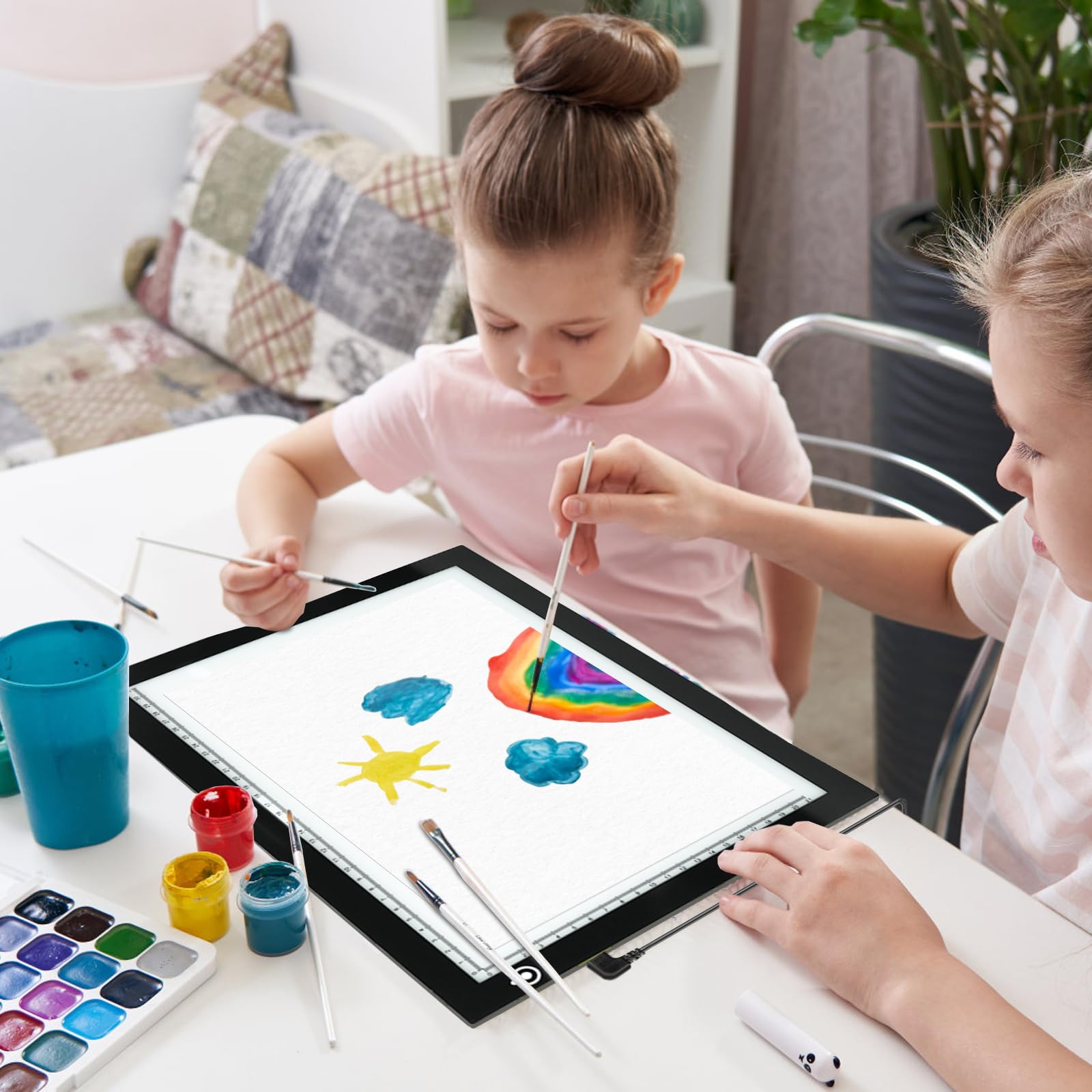 A4 Light Box for Tracing – Ultra-Thin LED Light Table with Adjustable Brightness, USB Powered Light Board for Kids, Artists, Tattoo Transfer, Drawing, Sketching, Stenciling & Art Projects