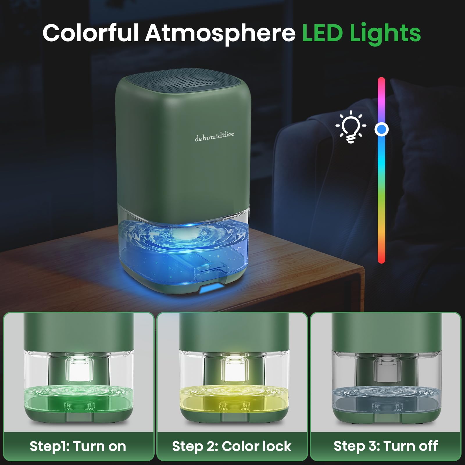 Dehumidifier, 35 OZ Small Dehumidifiers for Room for Home, Quiet with Auto Shut Off, Portable Dehumidifier for Bedroom (280 sq. ft), Bathroom, RV, Closet Colorful Moisture Absorbers Dehumidifiers