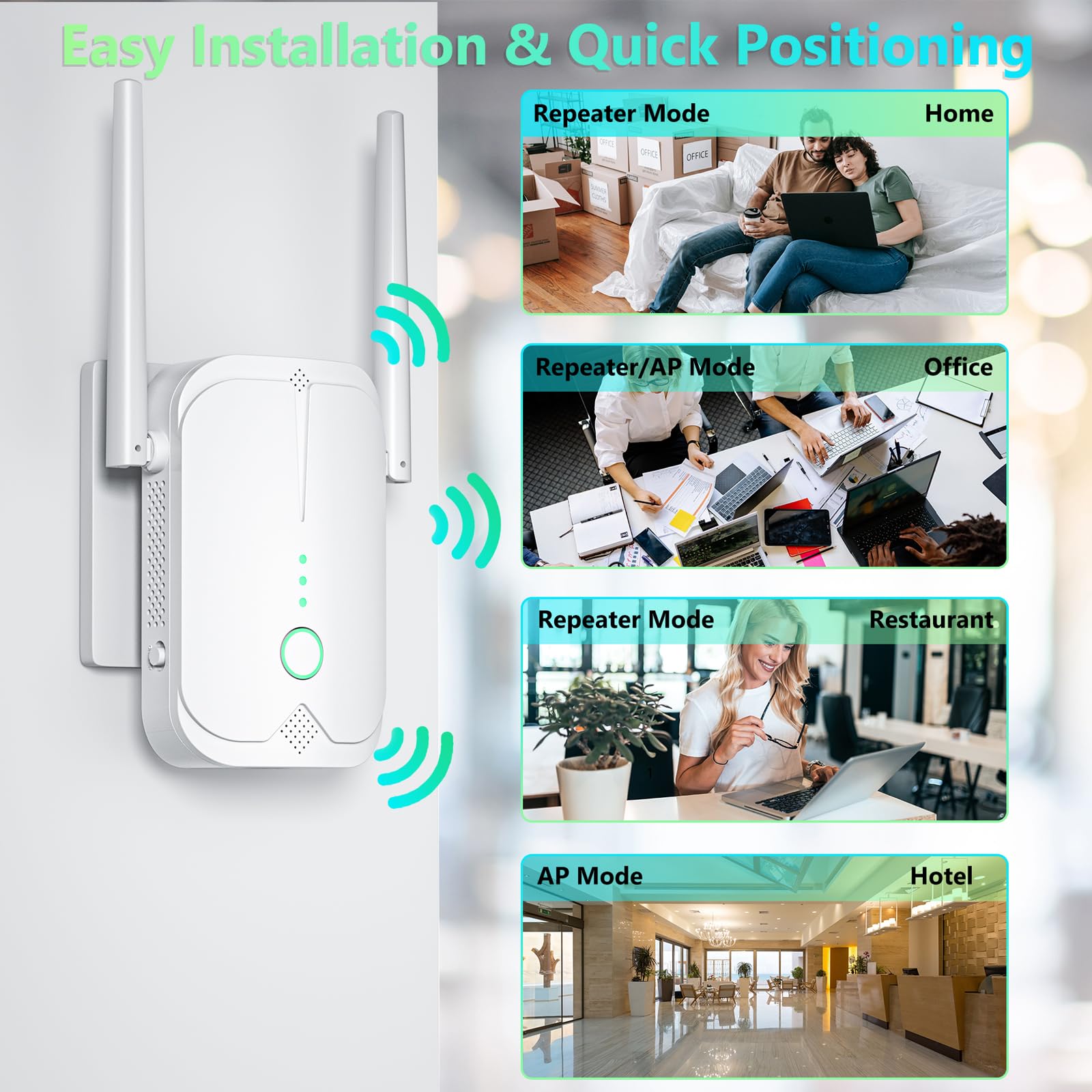 WiFi Extender Signal Booster Up to 5000sq.ft and 50+ Devices