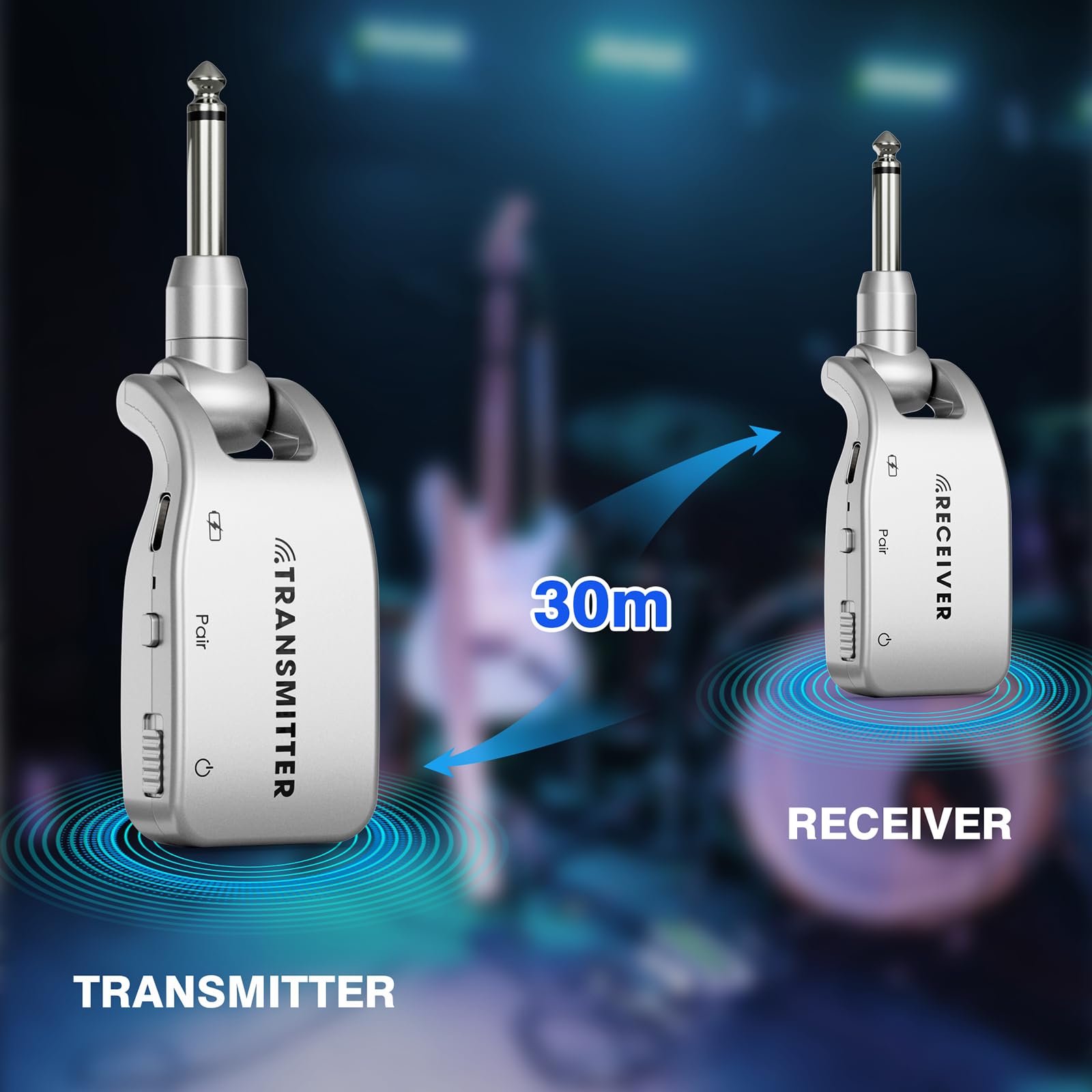 2.4G Wireless Guitar Transmitter Receiver with USB 6 Channels Transmission