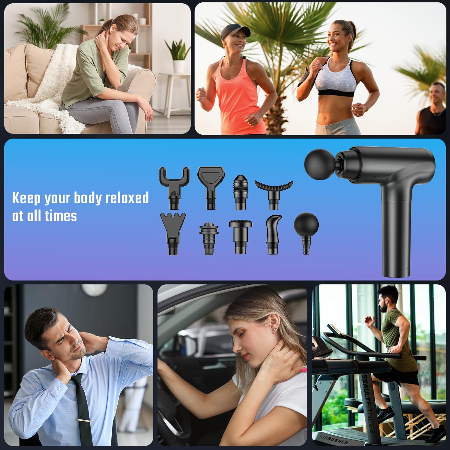 Cotsoco Massage Gun with 20 Speeds & 9 Massage Headsfor USB Type C fast charging