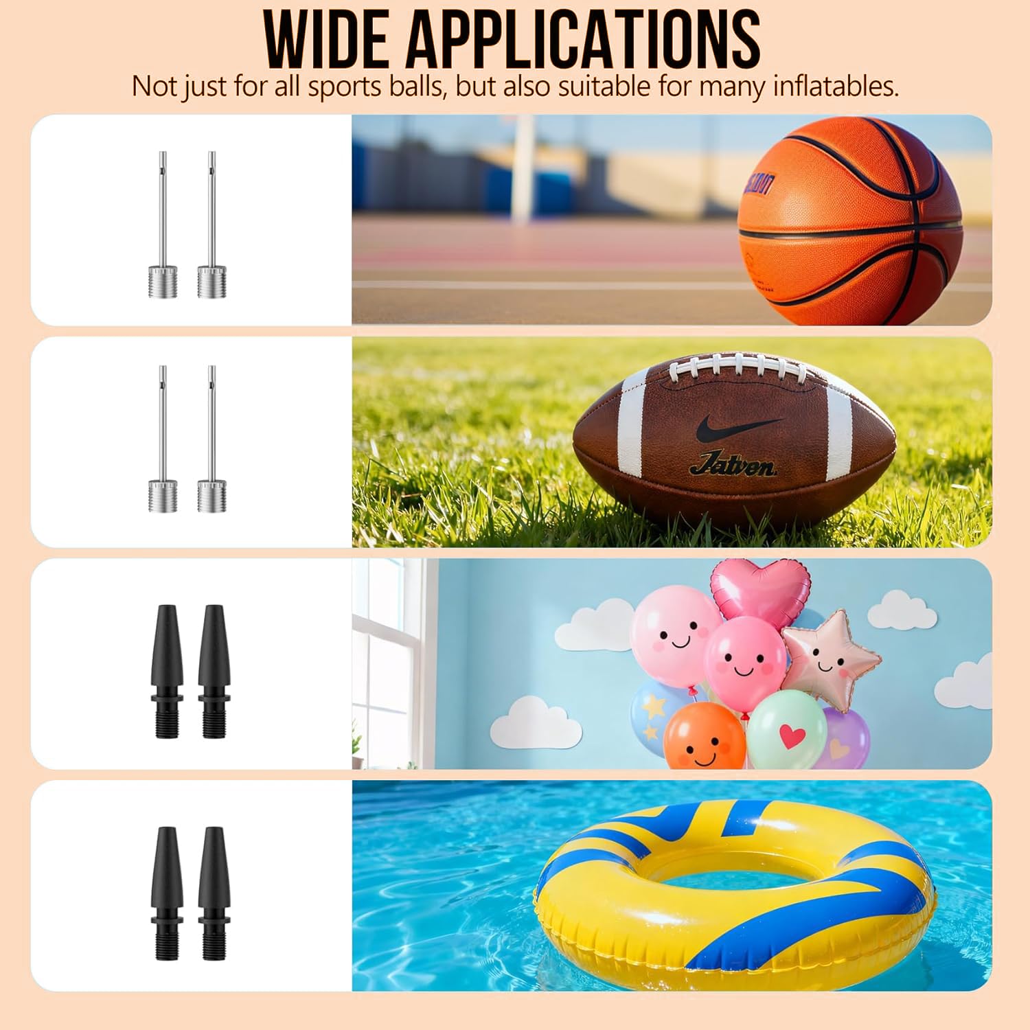 Electric Ball Pump,Smart Air Pump Portable Fast Ball Inflation with Accurate Pressure Gauge and Digital LCD Display for Basketball Football Soccer Volleyball (2Pin&2Nozzle&1Spout)
