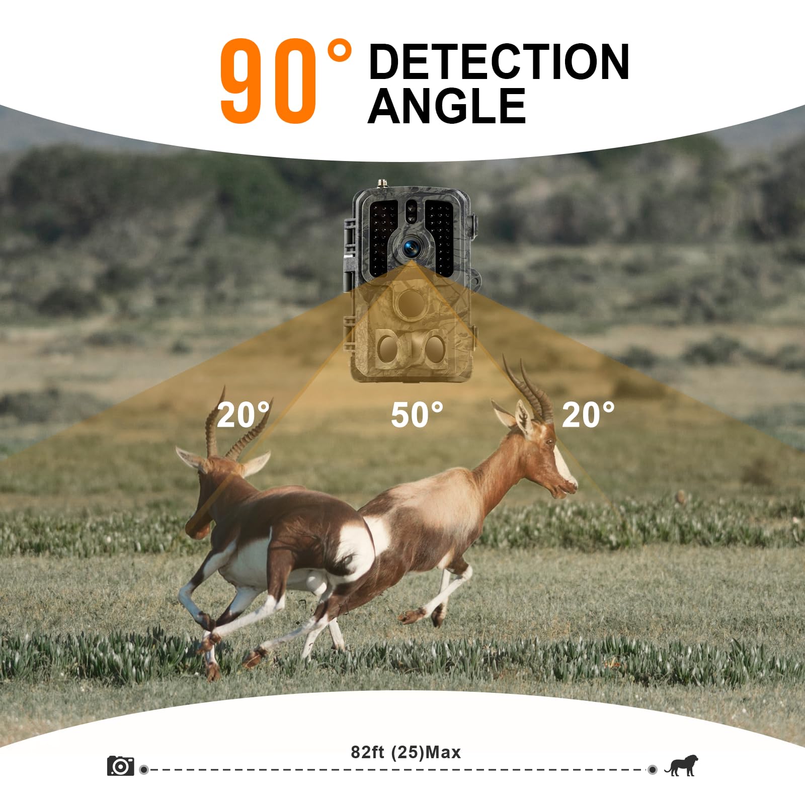 Trail Camera 4K 48MP with Night Vision Motion Activated Waterproof, Game Camera with WiFi Bluetooth, 0.1s Trigger, IR Night Vision 82ft, Outdoor Wildlife Cam with 8 Batteries 32GB SD Card