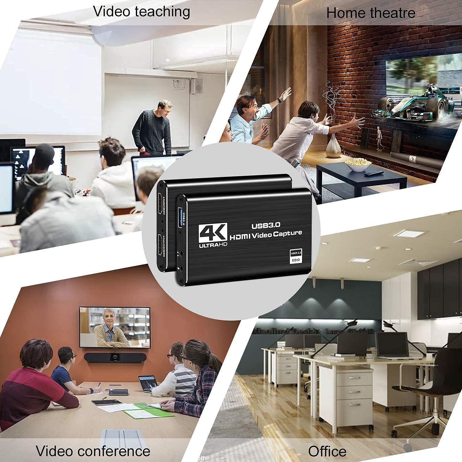 VIXLW 4K HDMI Video Capture Card, USB3.0, 1080P 60FPS, for Streaming, Broadcasting, Nintendo Switch, Xbox, PS4, PS5, OBS, Camera, PC