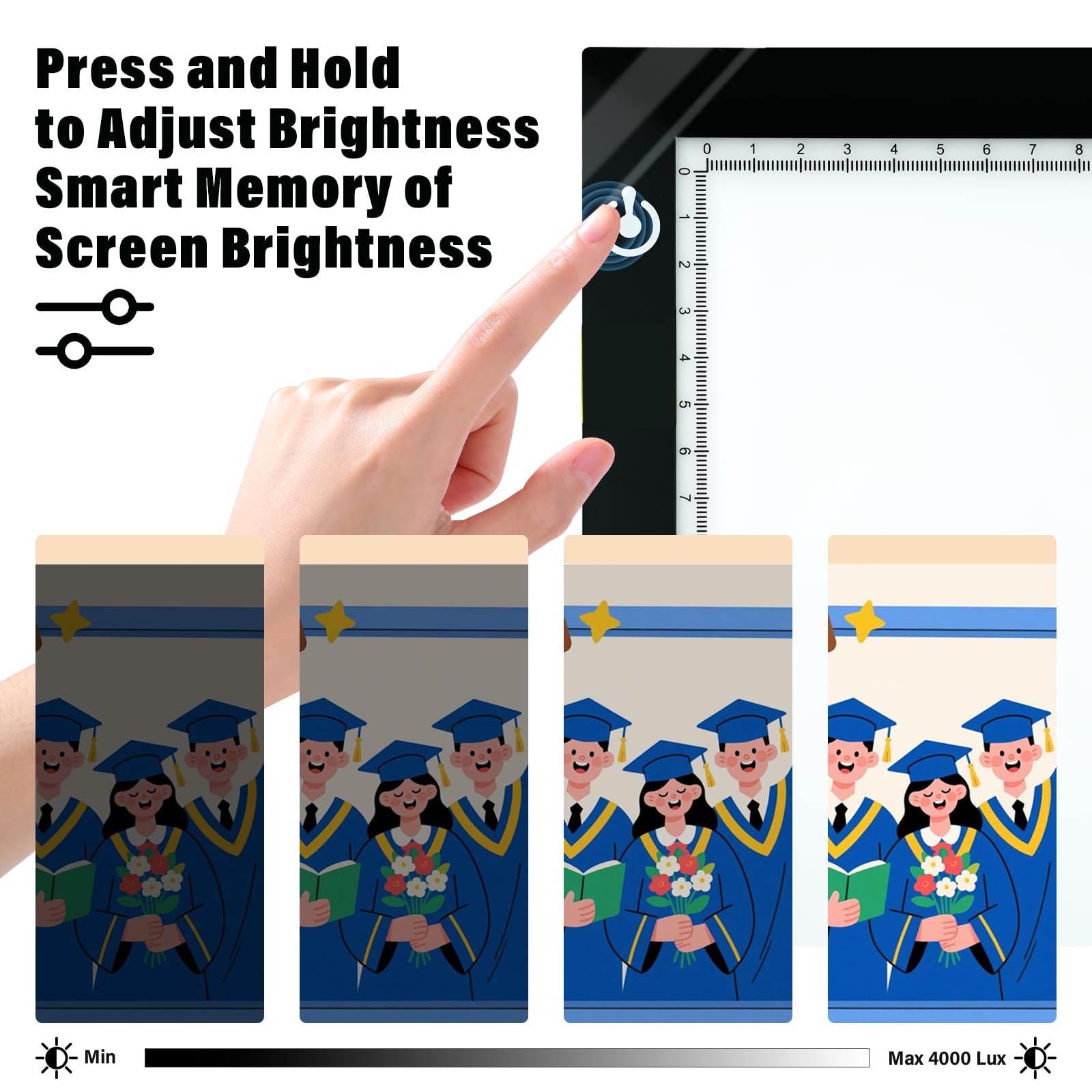 A4 Light Box for Tracing – Ultra-Thin LED Light Table with Adjustable Brightness, USB Powered Light Board for Kids, Artists, Tattoo Transfer, Drawing, Sketching, Stenciling & Art Projects