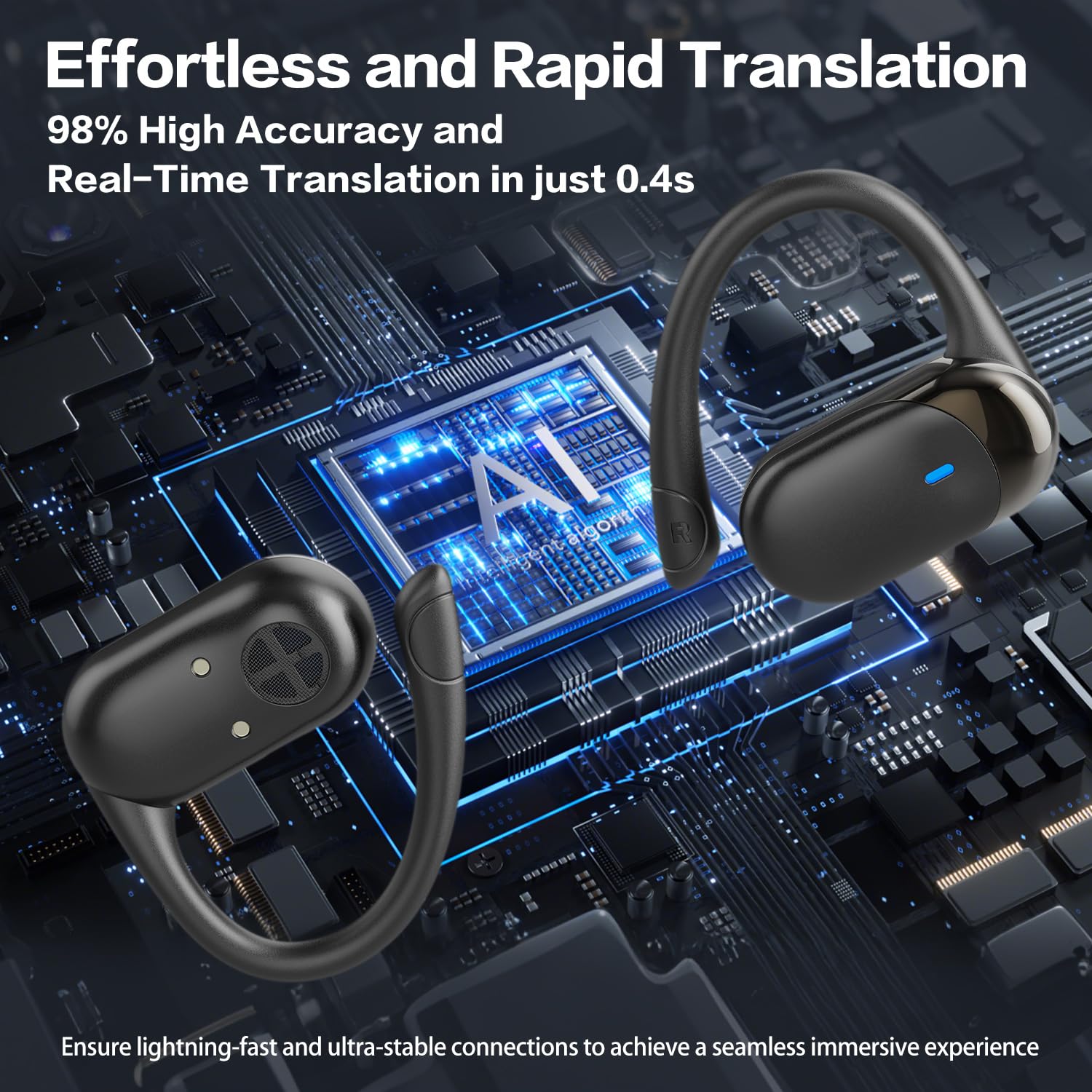 AI Translation Earbuds Real Time, 144 Language Translator Ear buds, Audifonos Traductores Inglés Español, 3-in-1 Translating Wireless Earphones Bluetooth Headphones for Travel Learning Business