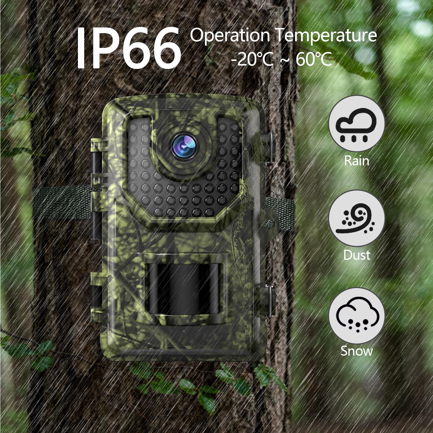 Trail Camera with 32MP 1296P,  with Night Vision Motion Activated Waterproof