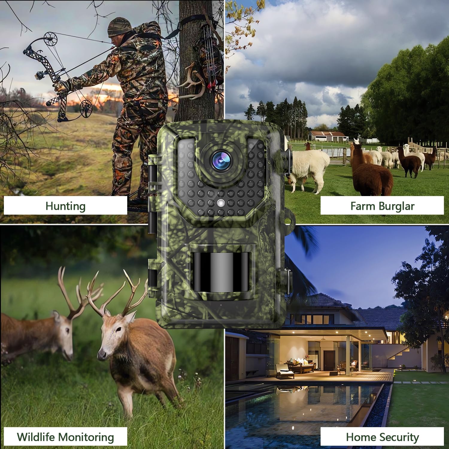 Trail Camera with 32MP 1296P,  with Night Vision Motion Activated Waterproof