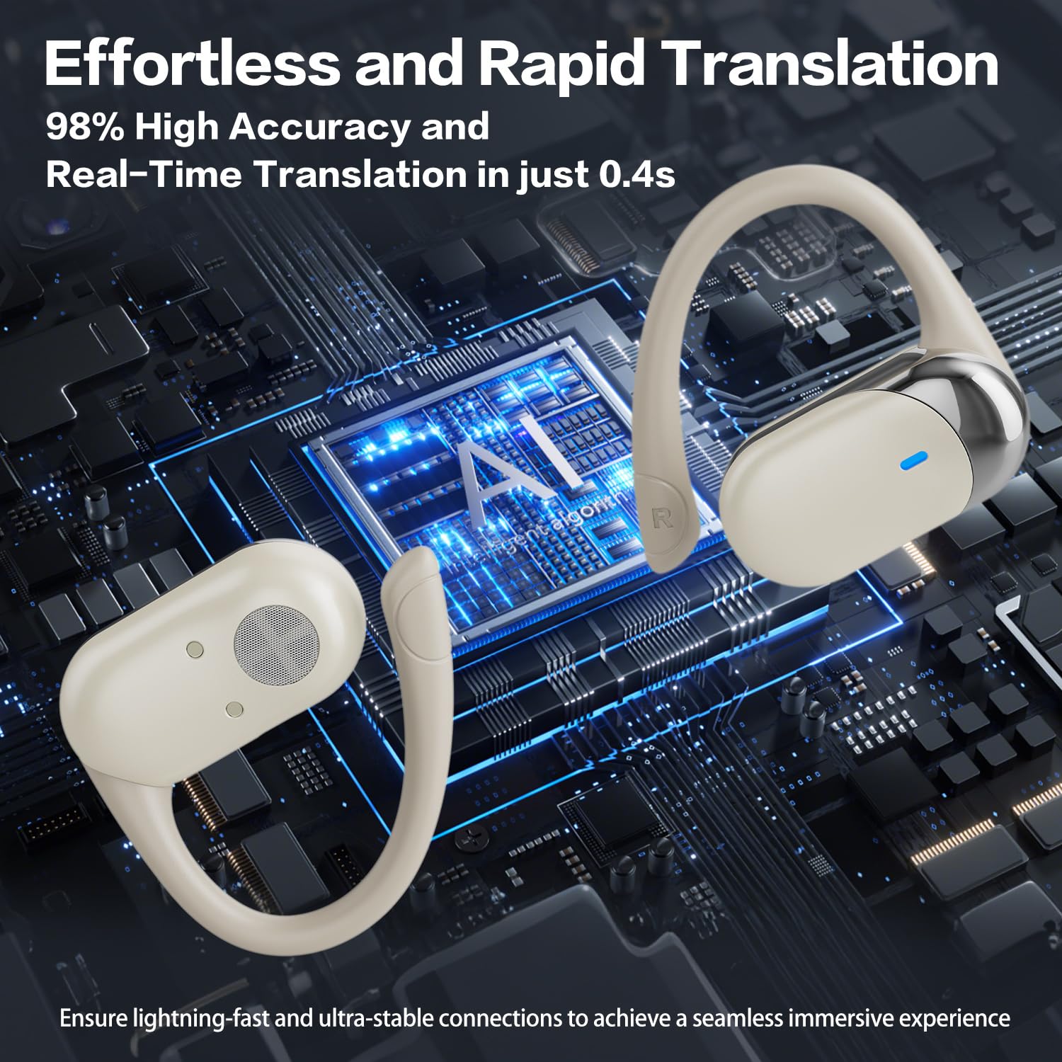 AI Translation Earbuds Real Time, 144 Language Translator Ear buds, Audifonos Traductores Inglés Español, 3-in-1 Translating Wireless Earphones Bluetooth Headphones for Travel Learning Business