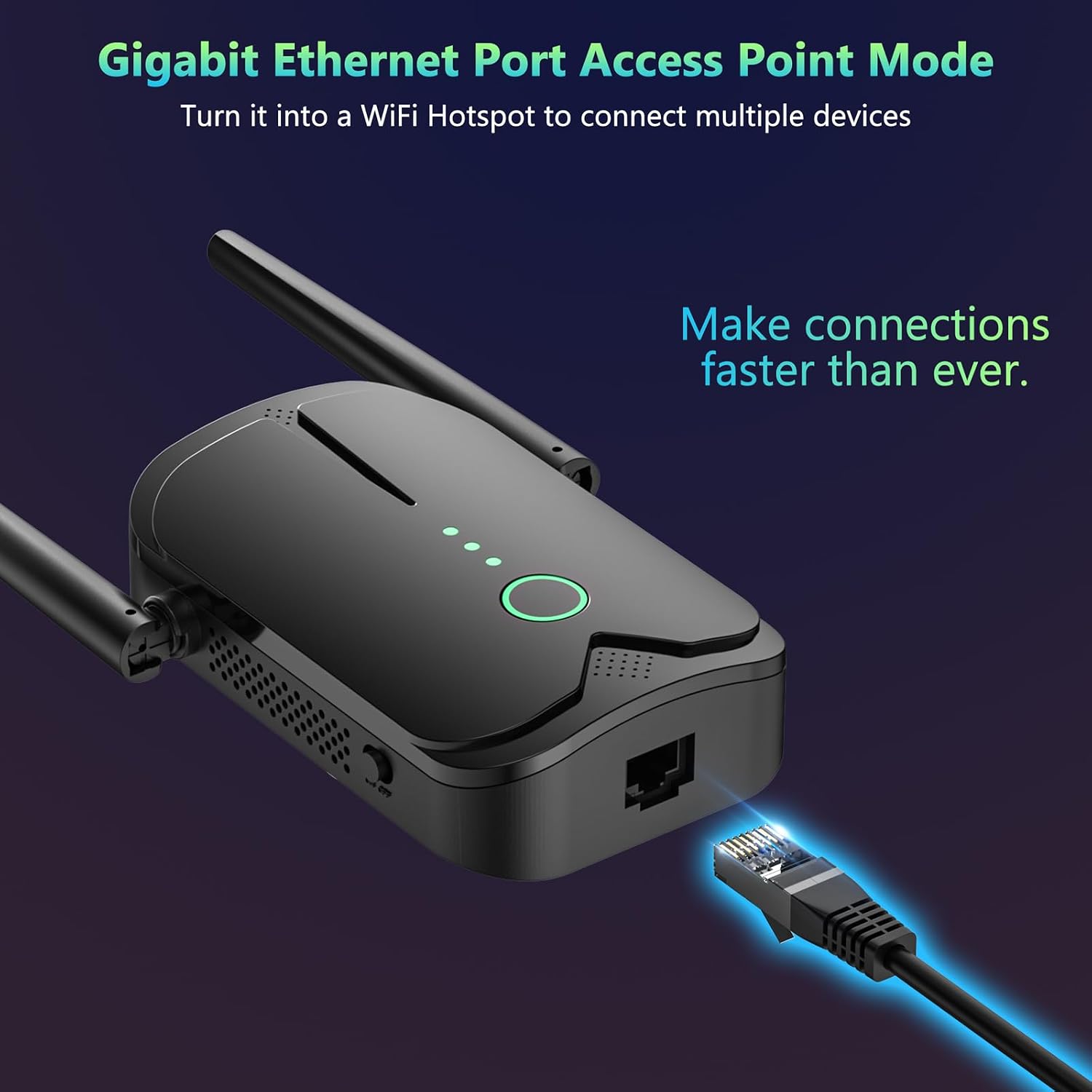 Jancane WiFi Extender Signal Booster Up to 10000sq.ft and 85+ Devices