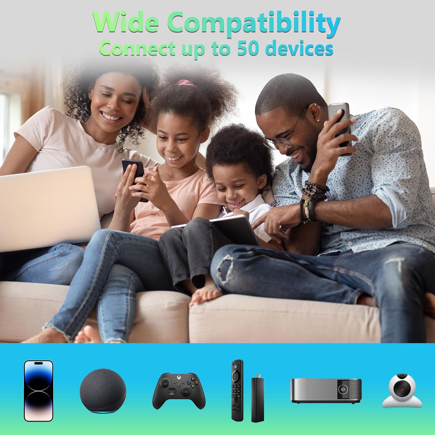 Jancane WiFi Extender Signal Booster Up to 10000sq.ft and 85+ Devices