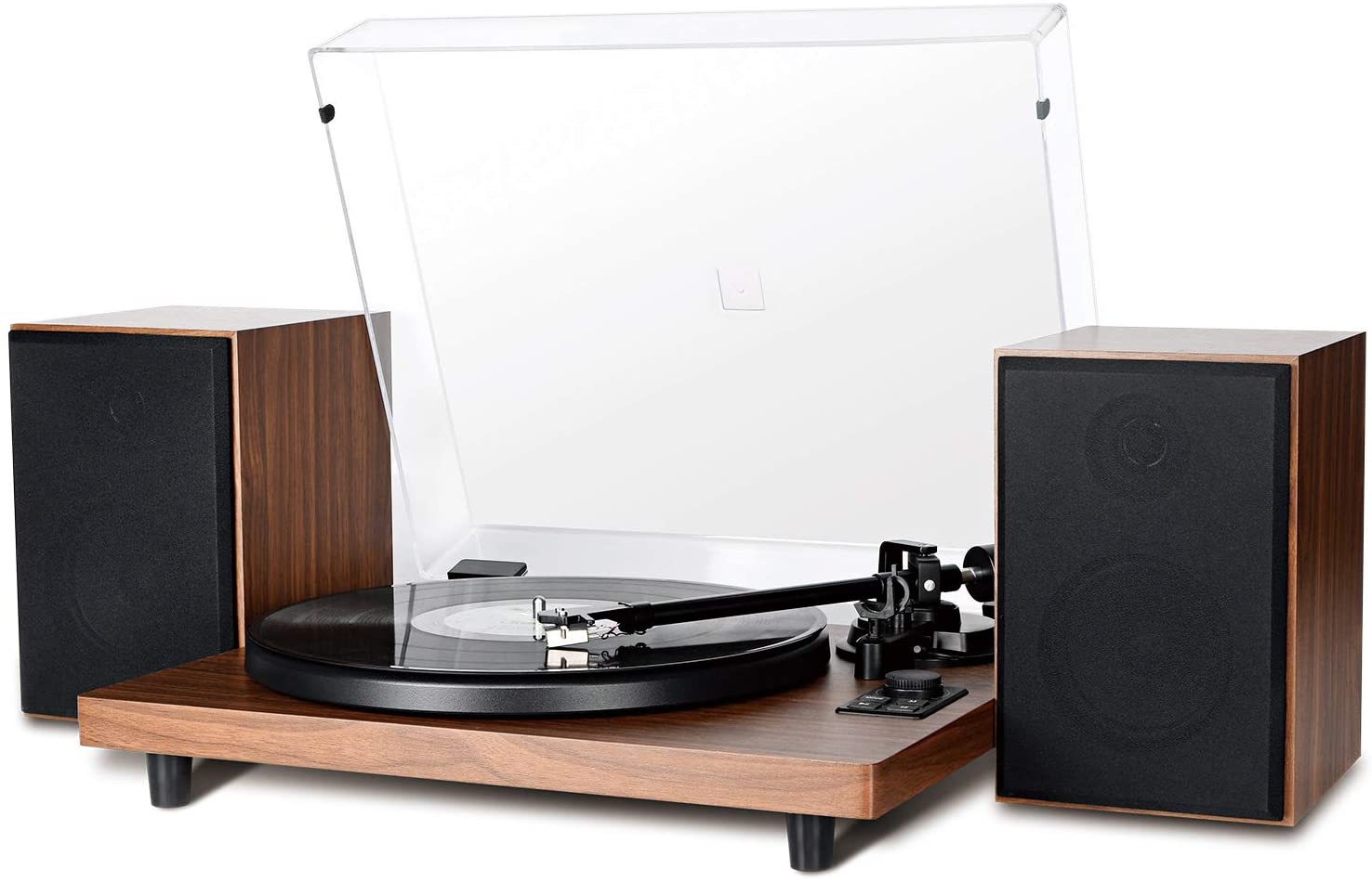 Vinyl Record Player with Wireless Bluetooth Turntable HiFi System