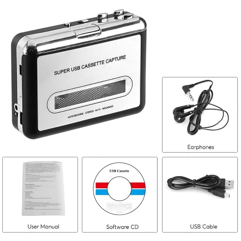 USB Walkman Cassette Player Cassette Tape Converter Convert Analog