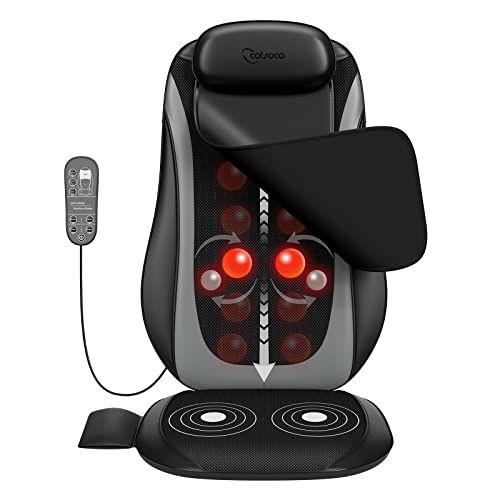 Cotsoco Shiatsu Massage Cushion with Heat, Full Back Massager with Vibration,Deep Kneading Rolling Massage Chair Pad for Waist,Hips,Muscle Pain Relief,Use at Home/Office