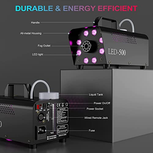 Machine à fumée 500W brouillard Disco Party effet Halloween 3 LED RVB Machine à fumée 500W brouillard Disco Party effet Halloween 3 LED RVB