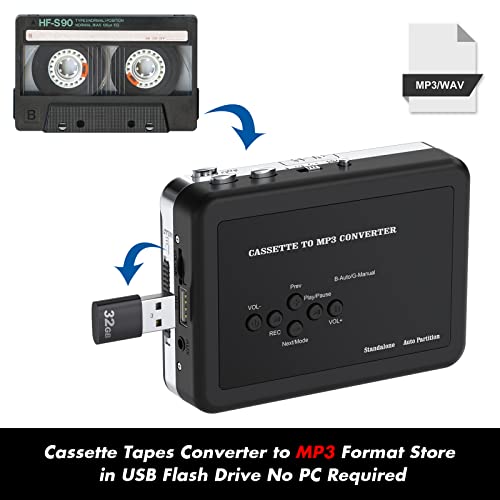 DIGITNOW Cassette Player, Portable USB Cassette to MP3 Converter