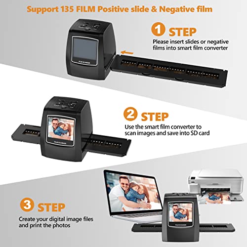 DIGITNOW! Slide Scanner Convert 35mm Negative Film &Slide to Digital JPEG Save into SD Card with LCD Display No Computer/Software Require