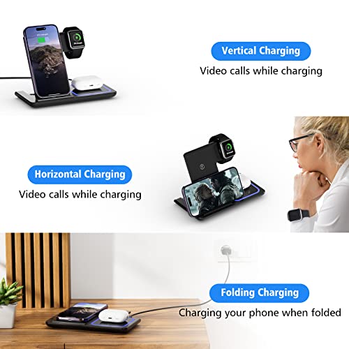 Wireless Charger, 3 in 1 Fast Wireless Charging Station, Wireless Charger