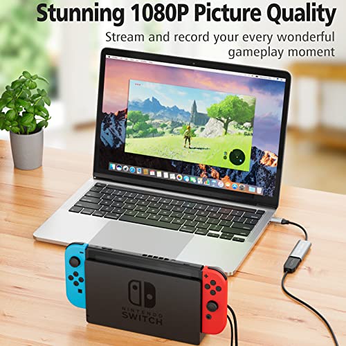 Capture Card, 4K HDMI to USB C Video Capture Device, Video Capture Card with USB 3.0 Adapter, 1080P