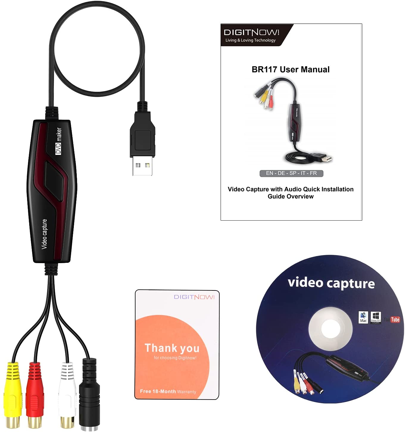 DIGITNOW USB 2.0 Video Capture Card Device Converter, convert vcr