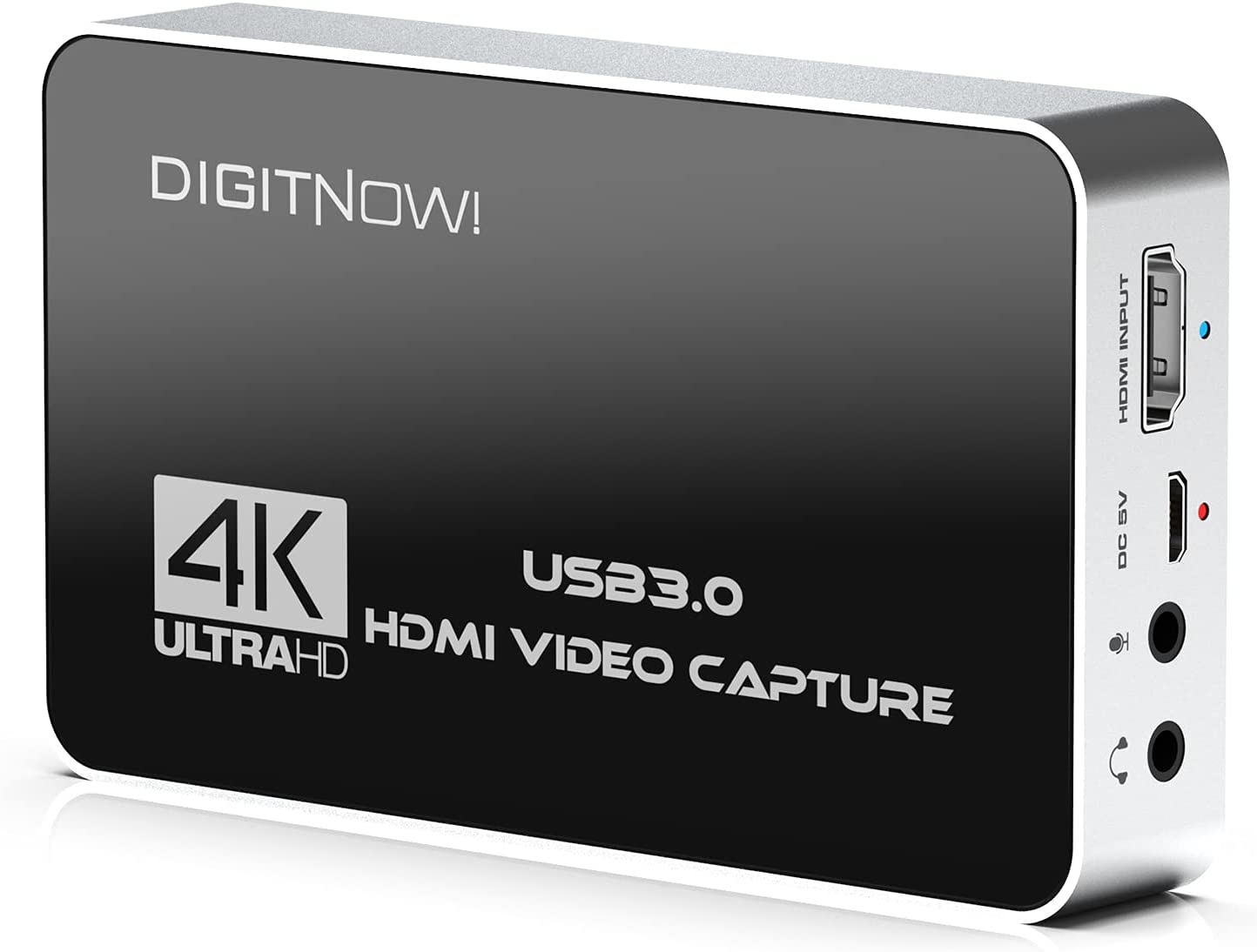 DIGITNOW 4K HDMI Video Capture Card, USB 3.0 with Microphone and Earphone HDMI Loop-Out, 4k 60Hz Video Recorder for Broadcast Live, Record via DSLR, Camcorder, or Action Cam