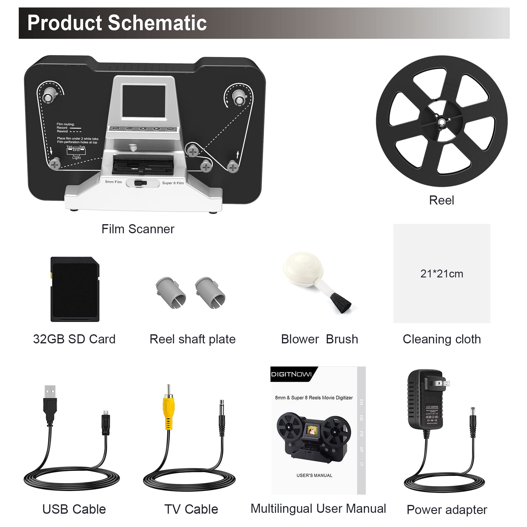 8mm Super 8 Reels to Digital MovieMaker Film Sanner Converter 2.4