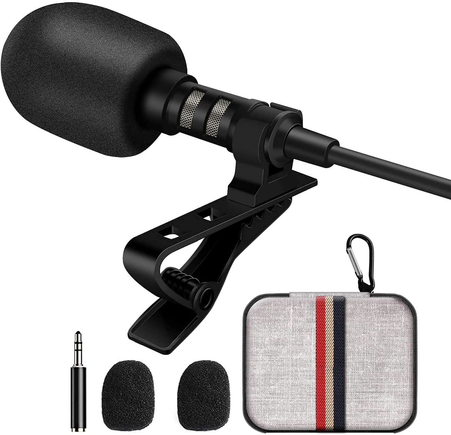 DIGITNOW Professional Lavalier Lapel Microphone Voice Omnidirectional Condenser Mic for iPhone Android Smartphone Laptop PC Computer,Recording Mic for YouTube Interview Video
