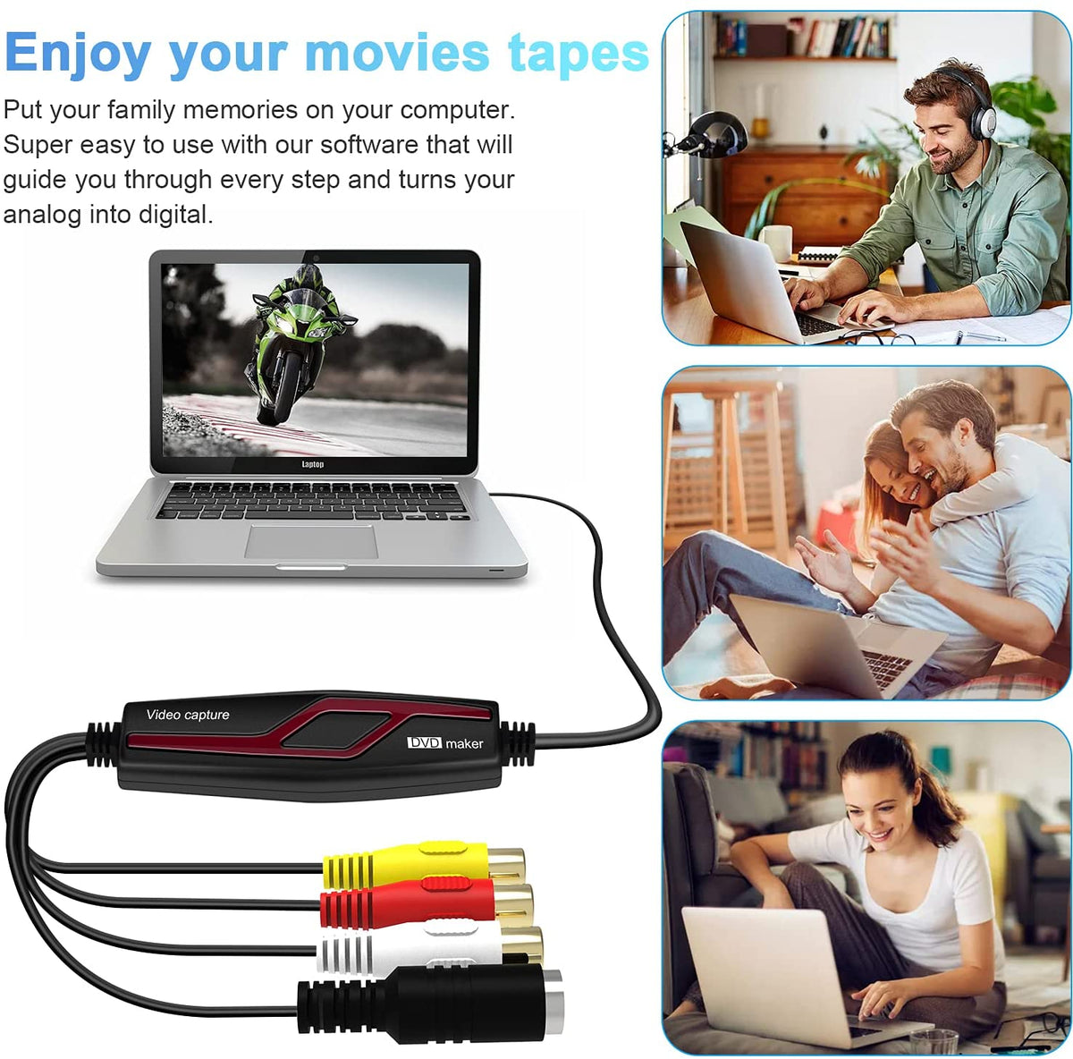 DIGITNOW USB 2.0 Video Capture Card Device Converter, convert vcr to