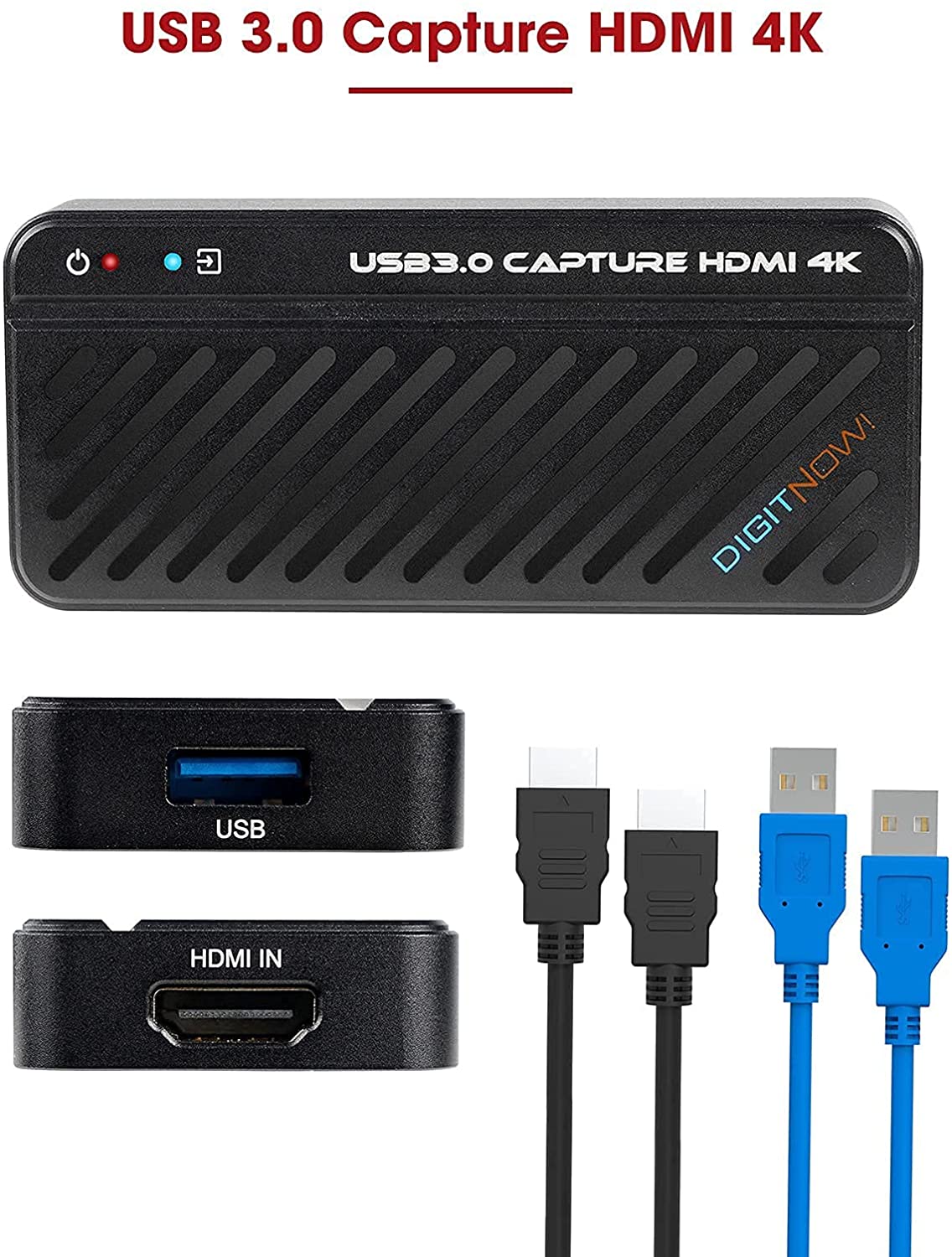 DIGITNOW 4K Capture Card Work with Nintendo Switch, PS5, PS4, Xbox, Camera DSLR