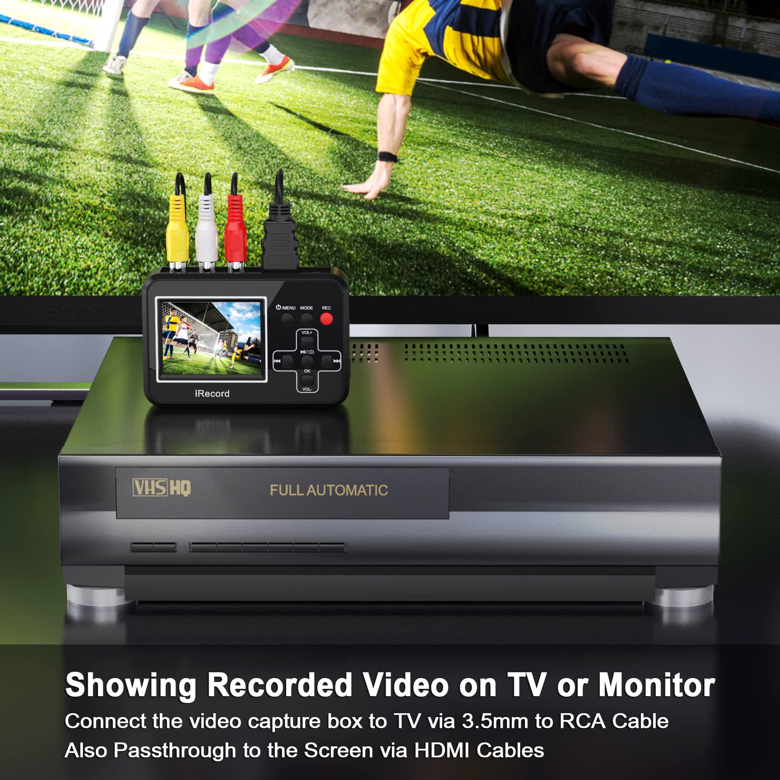 DIGITNOW! Convertidor de Captura de vídeo , VHS a DVD Digital Grabber  Grabador, RCA a HDMI Capturadora Digitalizadora, Jugador y Guardar en  Tarjeta SD : : Electrónica