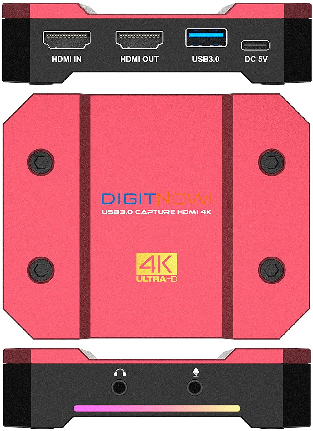 DIGITNOW USB Video Capture Card 4k/60Hz HDR10 Zero-Lag Passthrough, Ul