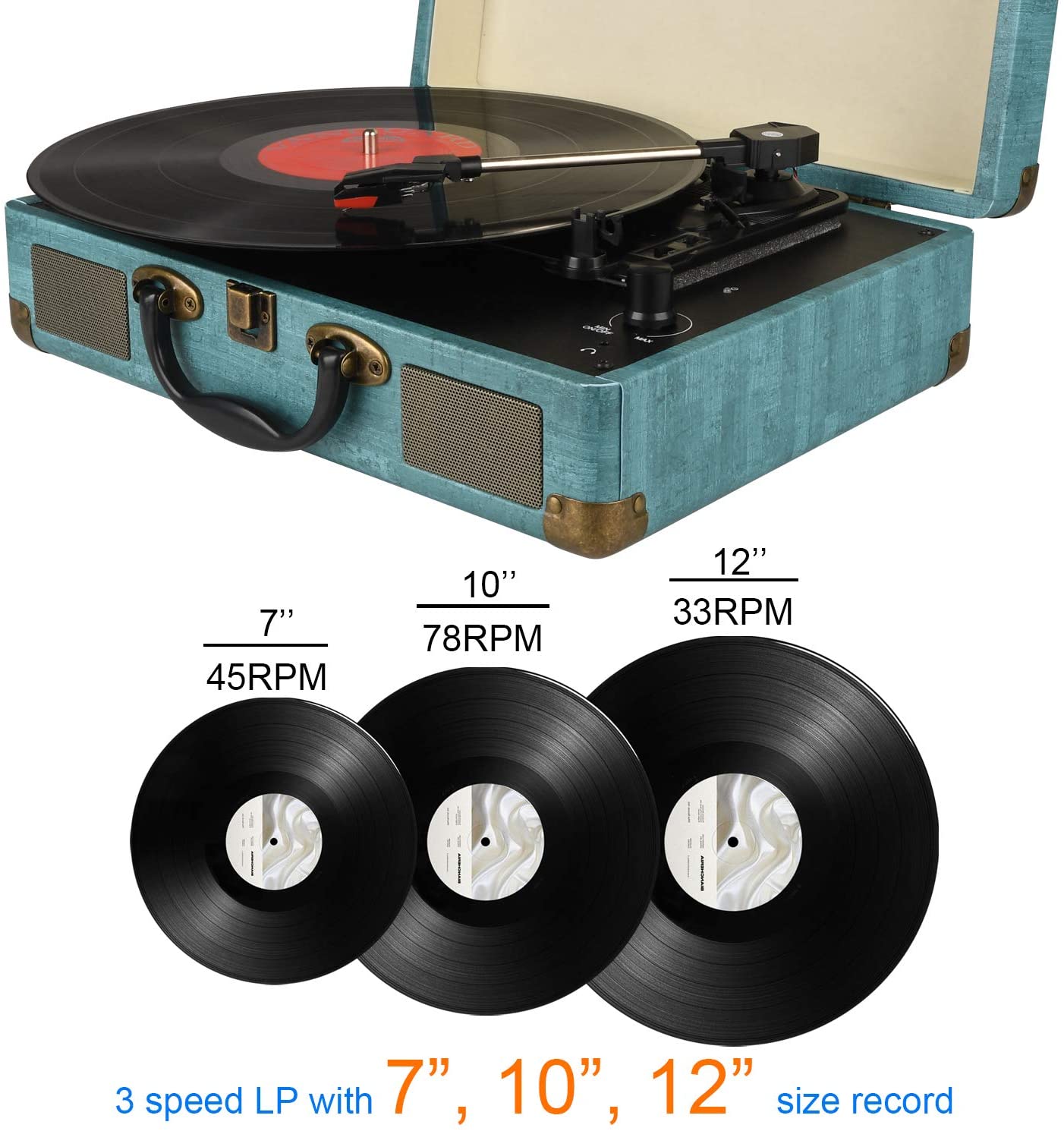 Vinyl Record Player Turntable with Built-in Speakers and USB Belt-Driven  Vintage Phonograph Record Player 3 Speed for Entertainment and Home  Decoration (Brown): : Electronics & Photo